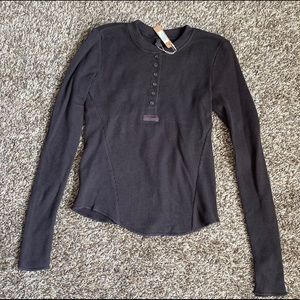 SKIMS waffle long sleeve Henley top